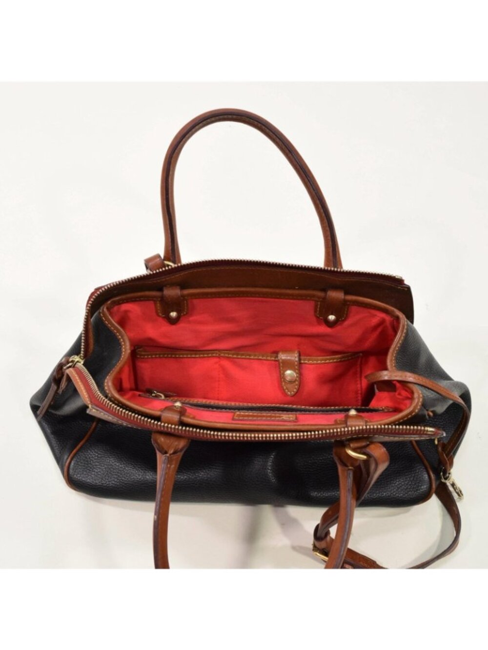 Dooney & Bourke Vintage 90s Black Two-Tone Leather Bag - Picture 15 of 16